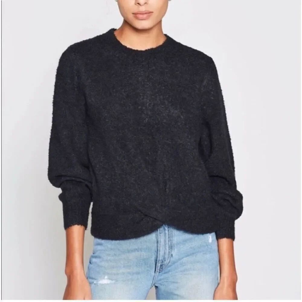 Joie Small Stavan Nubbly Knit Sweater in Black